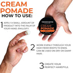 TRENDSTARTER - CREAM POMADE (4oz) (PACK of 2) - Medium Hold - Low Shine - Water-Based All-Day Hold Premium Hair Styling Pomade Putty Products