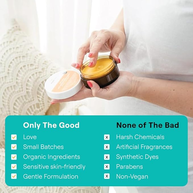 Mambino Organics Oh Baby! Belly Butter, Belly Cream with Shea Butter for Pregnancy, Minimizes Stretch Marks, Vegan, Cruelty-Free, Maternity Skin Care, 2.5 fl oz