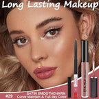 evpct 2Pcs Antique Rose Matte Lip Liner and Lipstick Pencil Makeup Set Brown Liquid Lipstick Lip gloss Stain Set Long Lasting Waterproof labiales mate 24 horas originales matte larga duracion 24 29#