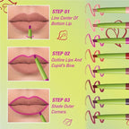 evpct Hot Pink Triangle Lip Liner Pencil Stick for Women, Retractable Lips Liner Pen Triangle Tip for Sculpting & Filling & Plumping, Longwear Lipliners Pencil, Vegan Cruelty Free Lip Filler Plumper