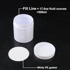 26 Packs 16 OZ White Plastic Jars with Lids, Body Butter Containers, Cosmetic Containers jars with Wide-Mouth for Kitchen Ingredients, beads, sequins, Lotion, Cream, DIY Crafts and More by KUKLIPJIM.