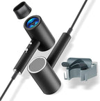 Salon Styling Hair Dryer with Wall Holder【Blue Light Negative Ions】 Fast Drying，High Power HairDryer for Home & Travel【Equipped 360 Rotatable Blow Dryer Stand 】 110V Matte Texture - Graphite Ash