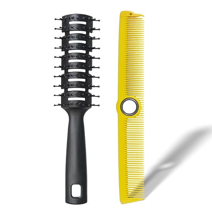 Professional Hair Cutting Comb - Rotatable Design Fine Tooth Barber Combs Anti-Static Styling Comb for Women and Men All Hair Types (Yellow)