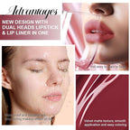 1Pcs 2 in 1 Cherry Frost Red Matte Lip Liner and Liquid Lipstick Stain Makeup Set for women, Red Long Lasting Smudge Proof Lip Tint Matte Finish Lip Gloss for All-Day Color Hold Easy to Use 05#