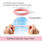 LuSeren 120 Pcs No Damage Thick Hair Ties, Large Soft Seamless Nylon Cloth Hair Elastics for Women, Light Color