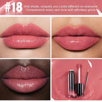 evpct Warm Pink Shiny Longwear No-Budge Liquid Lip Color Lipstick Makeup, Highly Pigmented Color Instant Shine, Waterproof Long Lasting Lipstick for Women, Lip Stain Gloss with Lip Liner Brush, 18#