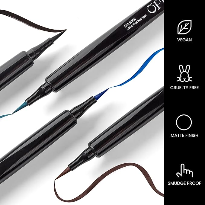 OFIR Eye Edge Liquid Eyeliner Pen | Waterproof Ultra Matte Formula, Soft Tip for Precise Application | Smudge Proof Eyeliner with Easy Flow Design | 0.04 Fl Oz (Sapphire - Navy)
