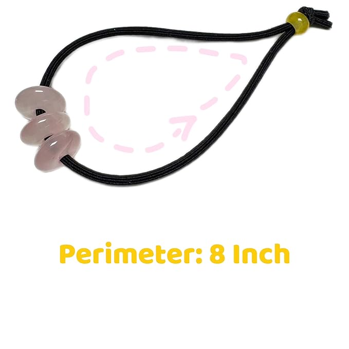 Elastic Hair Tie for Women Real Gemstone beads Ponytail Holders Hair Accessories hair elastic tie for Women Men (Rose Quartz)