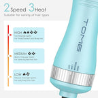 Blow Dryer Brush, Hair Dryer Brush in One, 600W Oval Hot Air Volumizer & Straightener, Anti-Frizz Blowout Styling Brush, Dual Voltage 110–240V Travel (2 Inch) Blue