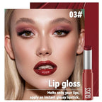 1Pc Brownish Red Butter Lipstick Tinted Lip Balm, Shine Moisturizing Plumper Lipstick for Women,Natural Nourishing Hydrating Lip Gloss Stain for Dry Lips,Lightweight Lip Liner Care Vegan Makeup