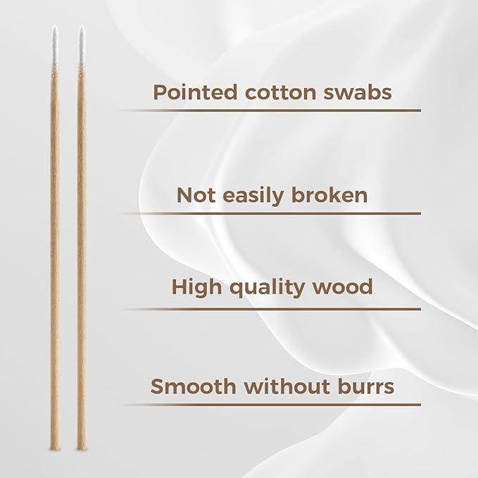 2200Pcs Pointed Cotton Swabs in Storage Box - Precision Microblading Cotton Swabs with Wooden Sticks for Makeup, Cleaning Nail Polish, Eyebrow, Tattoo Permanent Supplies, Craft