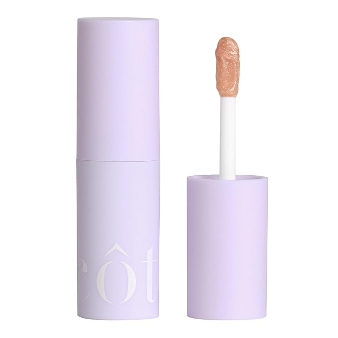 Cote Beauty's Euphoria Peptide Lip Shine, Ultra Hydrating & Long-Lasting Shimmery Sheer Nude Plumping Lip Gloss for Women with Hyaluronic Acid, Shea Butter & Jojoba Oil, Vegan & Cruelty-Free, 0.12FlOz