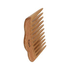 Wide Tooth Wooden Comb Handmade - Natural Vintage Style Wide Tooth Comb for Curls Gentle Styling - Anti-Static Wood Hair Combs For Women Detangling (Oval Wide Tooth)