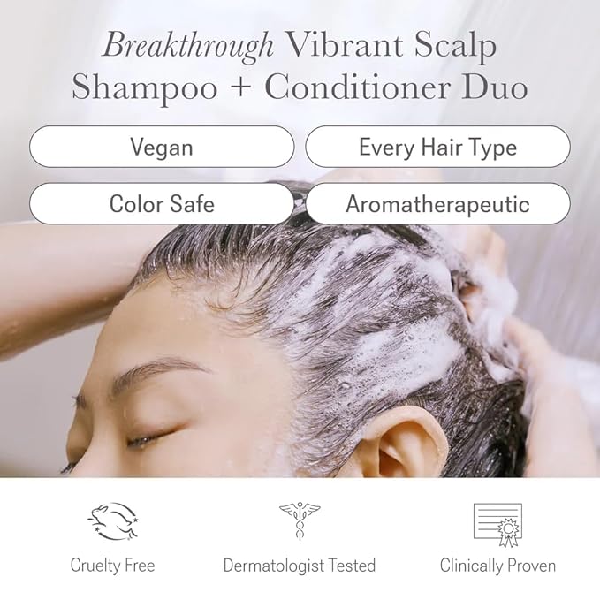 NULASTIN Shampoo + Conditioner Duo - Vibrant Scalp Shampoo (10 Fl Oz) & Vibrant Scalp Hair Conditioner (10 Fl Oz) for Fine Hair - Gift Set for Voluminous Hair - Color‑Safe, Vegan (2 Count)