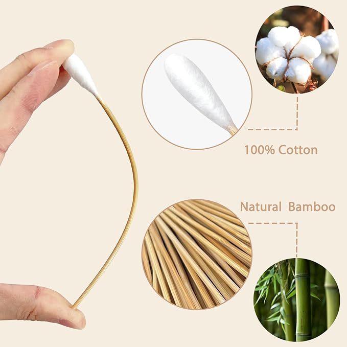 200 Pcs Large Cotton Swabs for Pet Care, 6 Inch Long Cotton Swabs with Bamboo Handle, Professional Dog Ear Swabs, Absorbency Big Cotton Tips, Pet Cleaning Solution Supplies