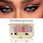 Glitter Eyeshadow Palette, Ultra-Shiny Sparkle Shimmer Eye Shadow with Fine Powder, Natural Pigment, Waterproof Sweat-Proof Long-Lasting Color, Shiny Multi-Color Nude Earth Tone Makeup Palette-5#