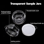 3 Gram Sample Containers With Lids, 200 Count Tiny Jars, Empty Lip Balm, Mini Cosmetic Containers, Makeup Travel With Labels, Mini Disposable Spatulas