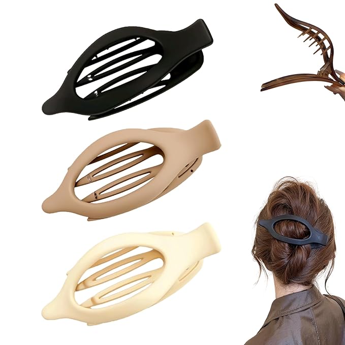 Flat Hair Clips for Women, French Hair Claw Clips for Thick, Thin, Long & Short Hair, Duck Billed Clips, No-Slip Grip Hair Styling Accessories for Women Girls Daily Use (MixA 3PCS)