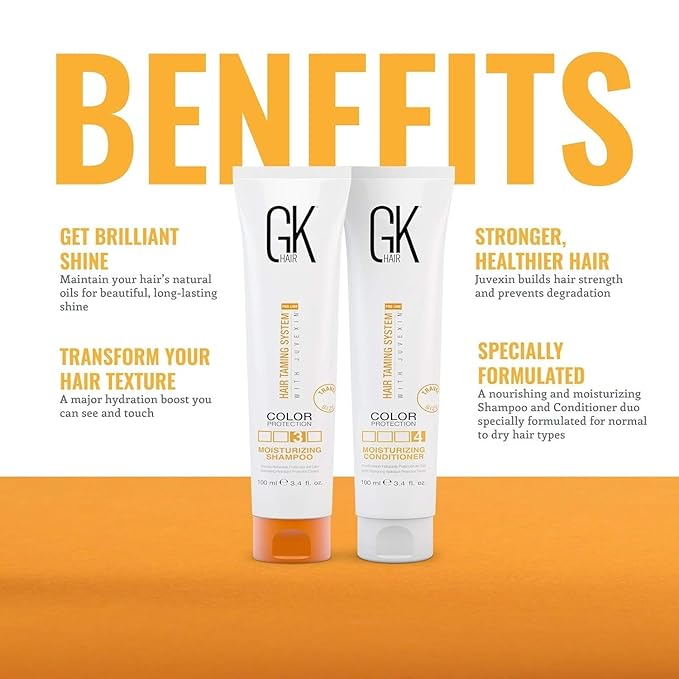 GK HAIR Global Keratin Moisturizing Shampoo and Conditioner Sets (Moist 100ml Cashmere 50ml)
