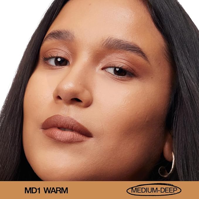 about-face THE PERFORMER Skin-Focused Foundation MD1Warm – Medium Coverage, Long-Wear, Breathable & Buildable Base – Clean, Vegan, Hydrating Formula with Blue Agave & Chlorella – 1.08oz