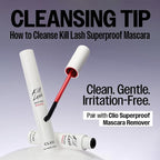 CLIO Kill Lash Superproof Mascara Fine, Waterproof Fixing Mascara, Natural Defining Look, Long-Lasting & Lengthening, Clump & Smudge-Free, for Sensitive Eyes, Korean Makeup Beauty (01 Vanilla Black)