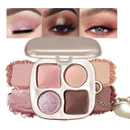 Mini Neutral Nude Cool-Toned Eyeshadow Makeup Palette with Mirror – Matte & Shimmer High Pigment Blendable Long-Lasting Mini Everyday Eye & Contour Makeup Palette, Perfect for Blue, Green & Brown Eyes