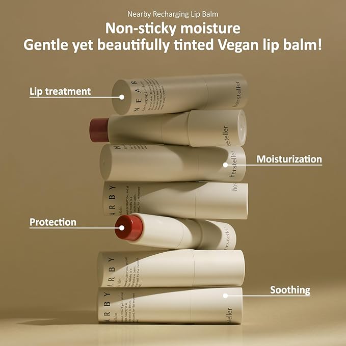hersteller Nearby Recharging Lip Balm Vegan Butter Complex Intensive Moisturizing Treatment for Dry Lips and Cheek Natural Healthy (Red Origin)