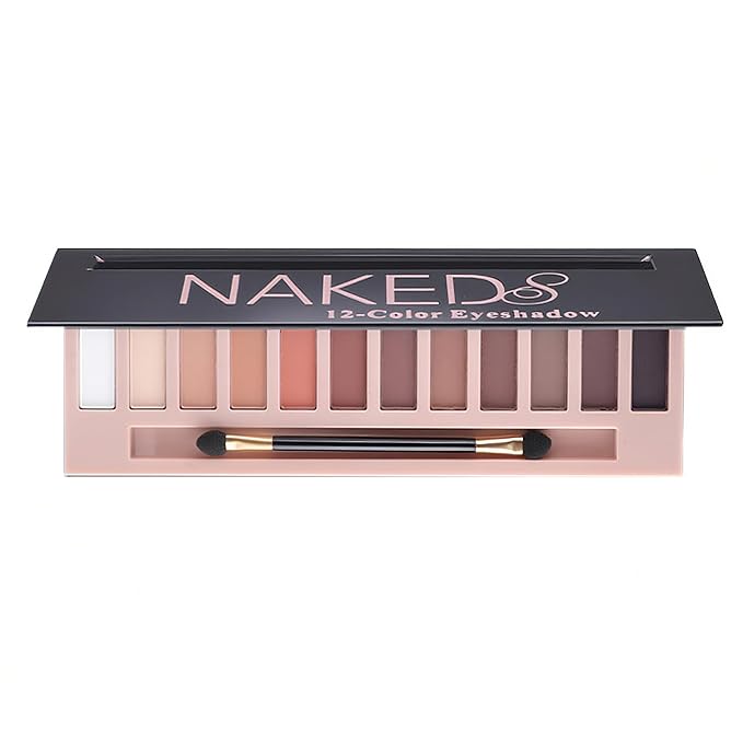 12 Colors Makeup Nude Colors Eyeshadow Palette Natural Nude Matte Shimmer Glitter Pigment Eye Shadow Pallete Set Waterproof Smokey Professional Beauty Makeup Kit (Matte Color A)