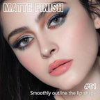 Matte Lipstick Crayon Set for Women, Rose Pink 24 Hour Lipstick Lip Liner Pencil, Neutral Lip Stick Lipliner Long Lasting Waterproof Smudge Proof, Vegan & Cruelty-Free, 01