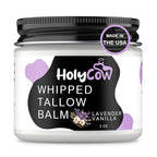 HolyCow Beef Tallow For Skin - Whipped Tallow Balm with Organic Jojoba Oil, Grass Fed Beef Tallow Face Moisturizer for Eczema, Baby, Lip Balm - Lotion For Extremely Dry Skin (Lavender Vanilla)