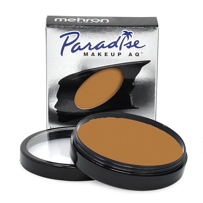 Mehron Makeup Paradise Makeup AQ Pro Size | Stage & Screen Performance, Face & Body Painting, Beauty, Cosplay, and Halloween | Water Activated Face Paint, Body Paint 1.4 oz (40 g) - Light Brown