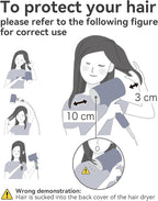 Hair Dryer with Diffuser, CONFU Blow Dryer for Curly Hair for Women Men, 21000PRM Travel Hair Dryer, Portable Lightweight Fast Drying Negative Ion Hairdryer for Home & Travel