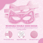 Cooling & Heating Eye Mask - Hot/Cold Use for Puffy Eyes, Headaches, Migraines, Sinus & Dark Circles (2 Packs Pink)