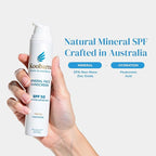 Mineral Face Sunscreen SPF 50, Tinted Aussie Zinc Oxide Sunblock with Hydrating Hyaluronic Acid, Reef Safe, Natural, Vegan, Australian Made, Great for Sensative Skin, Unscented, 100g 3.4oz