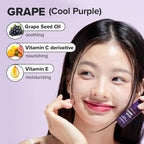 I DEW CARE Lip Gloss - Glow Easy Grape | Jojoba Seed Oil, Vitamin C, Pigmented Glossy Stain, Hydrating, Korean Makeup, Pink Color, Moisturizing, Nourishing Crystal, 0.20 FL Oz