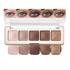 Neutral Nude Matte & Shimmer Eyeshadow Palette– Pink Cocoa Brown Champagne Gold Neutral-Warm Mattes Glitter Eye shadow Contour Makeup Palette for Mature Women, Blue Green Eyes, Daily Natural Makeup.