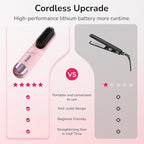 Go Brush Pro 2026 Hair Straightener Brush 300 Million Negative Ionic Portable Cordless Hair Straightener for Women with 4 Temps Fast Heating MCH Ceramic Coating Smooth Frizz - Free Hair Gift for Women