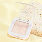 evpct Pear White Shimmer Single Eye shadow Palette Makeup for Older Women, Glitter Sparkly Pearl Shimmer Cream Eyeshadow Palette Brightener Make up, High Pigment Waterproof Monochrome Mini Eyeshadow