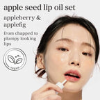NOONI Korean Lip Oil Set - Appleberry & Applefig | Long-Lasting, Moisturizing, Plumping, Revitalizing for Dry Lips, Waterproof, No Peel Off, Stocking Stuffers, lip plumper 0.12 FL Oz x 2ea
