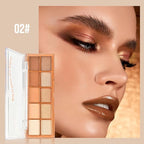 Neutral Nude Brown Eyeshadow Palette – 10 Matte & Shimmer Shades in Ivory Cream, Camel, Toffee & Champagne – High Pigment, Blendable, Long-Lasting Eye Shadow for Natural Daily Looks & Mature Eyes