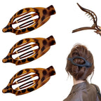 Flat Hair Clips for Women, French Hair Claw Clips for Thick, Thin, Long & Short Hair, Duck Billed Clips, No-Slip Grip Hair Styling Accessories for Women Girls Daily Use (Leopard 3PCS)