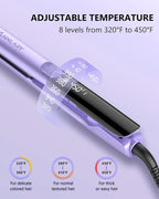 Hair Straightener 1 Inch Flat Iron and Curler 2 in 1 Titanium Ceramic Ionic Dual Voltage Straightener with Heat-Resistant Silicone, for Less Frizz, Shinier & Smoother