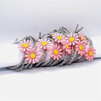 5pairs/Lot Sweet Hair Band Girl Hair Ties Hair Accessoires Small Sun Flower Design Rubber Band Perfect for Hair Style (Gray Tie)