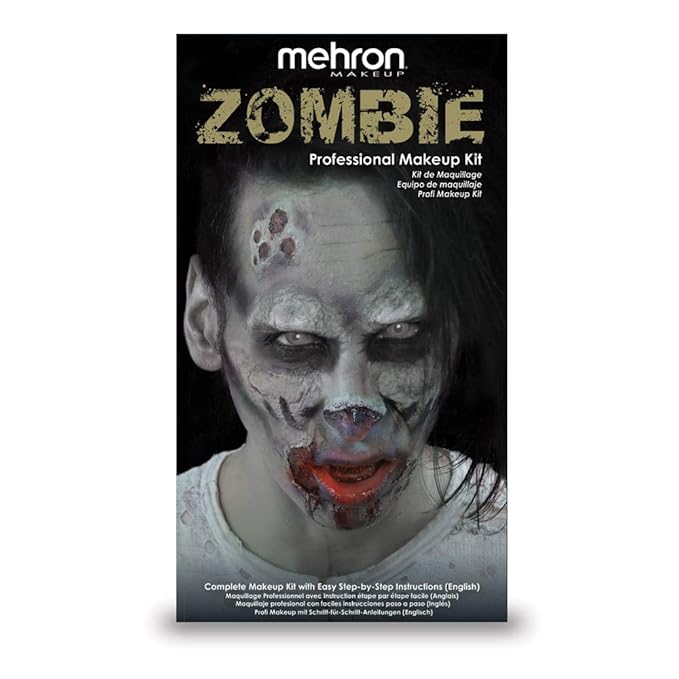 Mehron Premium Character Kit | Complete Halloween & Cosplay Makeup Kit | Made in USA | Includes All Tools & Instructions | Zombie