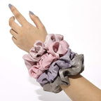 Ivyu Silk Satin Scrunchies - No Crease Hair Ties for Women, Thick Hair Ponytail Holders with Soft Elastic Bands