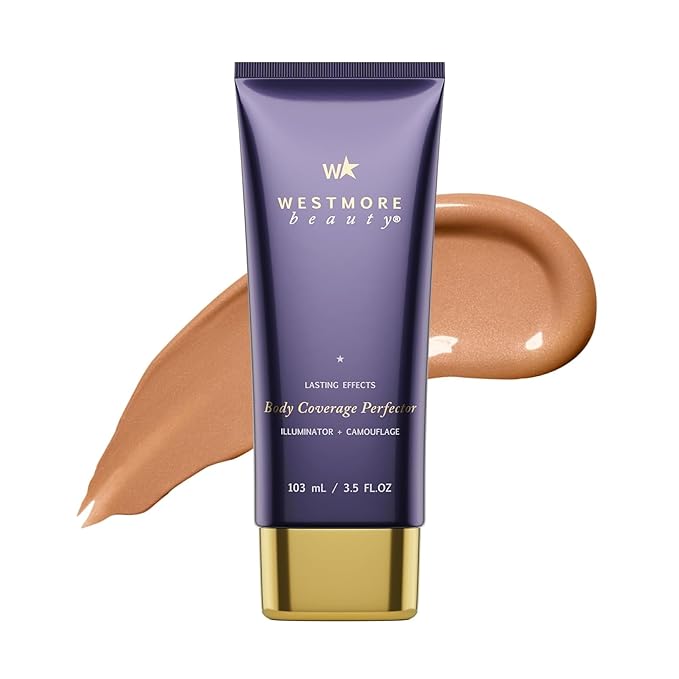 Westmore Beauty Skin Foundation Concealer, Body Makeup 3.5 Fl Oz (Golden Radiance, Cream) - Waterproof, Transfer-Resistant, Long-Lasting Coverage for Tattoo, Stretch Marks, Scars