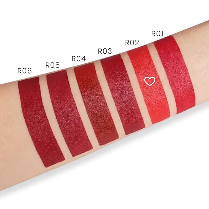 evpct 1Pcs Ruby Orange Red Lipstick, Silky Velvet Matte Lipstick Pack Sets for Women, Long Lasting Smudge Proof Lipstick Lip Stain Makeup Kit matte lipstick 24 hours original R02