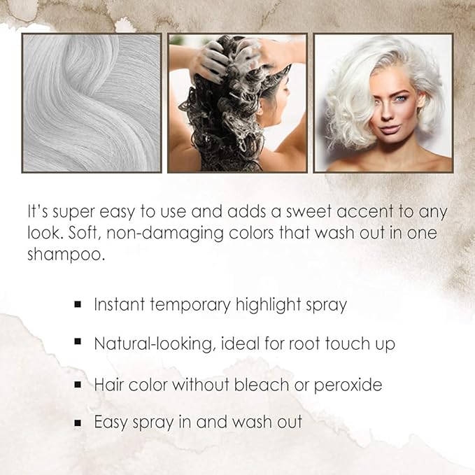 Punky Temporary Hair Highlight Spray, Platinum Blonde, 3.5 oz, 2-Pack