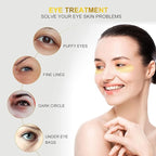 Fivewan 24k Gold Under Eye Patches - 120 Pcs Eye Mask Pure Gold Anti-Aging Collagen Hyaluronic Acid Under Eye Mask for Removing Dark Circles