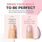 modelones Nail Strengthener Glitter Pink Nail Polish Nail Repair for Damaged Nails Hardener and Growth Polish Nail Care Gifts for Women Nail Strengthening Polish 15ml